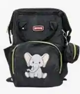 Pañalera Elefante +monedero Negra (om)