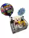 Caja "feliz Dia" Con Cerveza Y Peluche