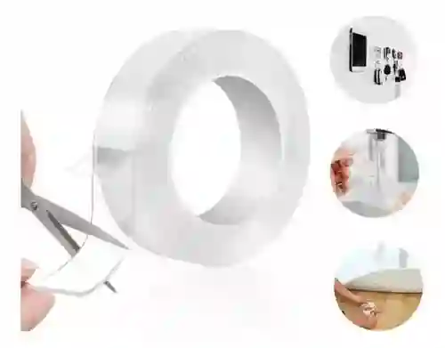 Cinta Doble Faz Multiuso Transparente 5 Metros