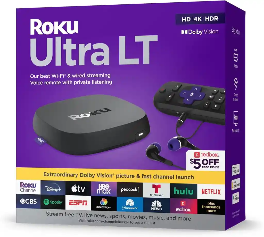 Roku Ultra Lt Hd/4k/hdr Hdmi Auriculares Control Mando De Voz