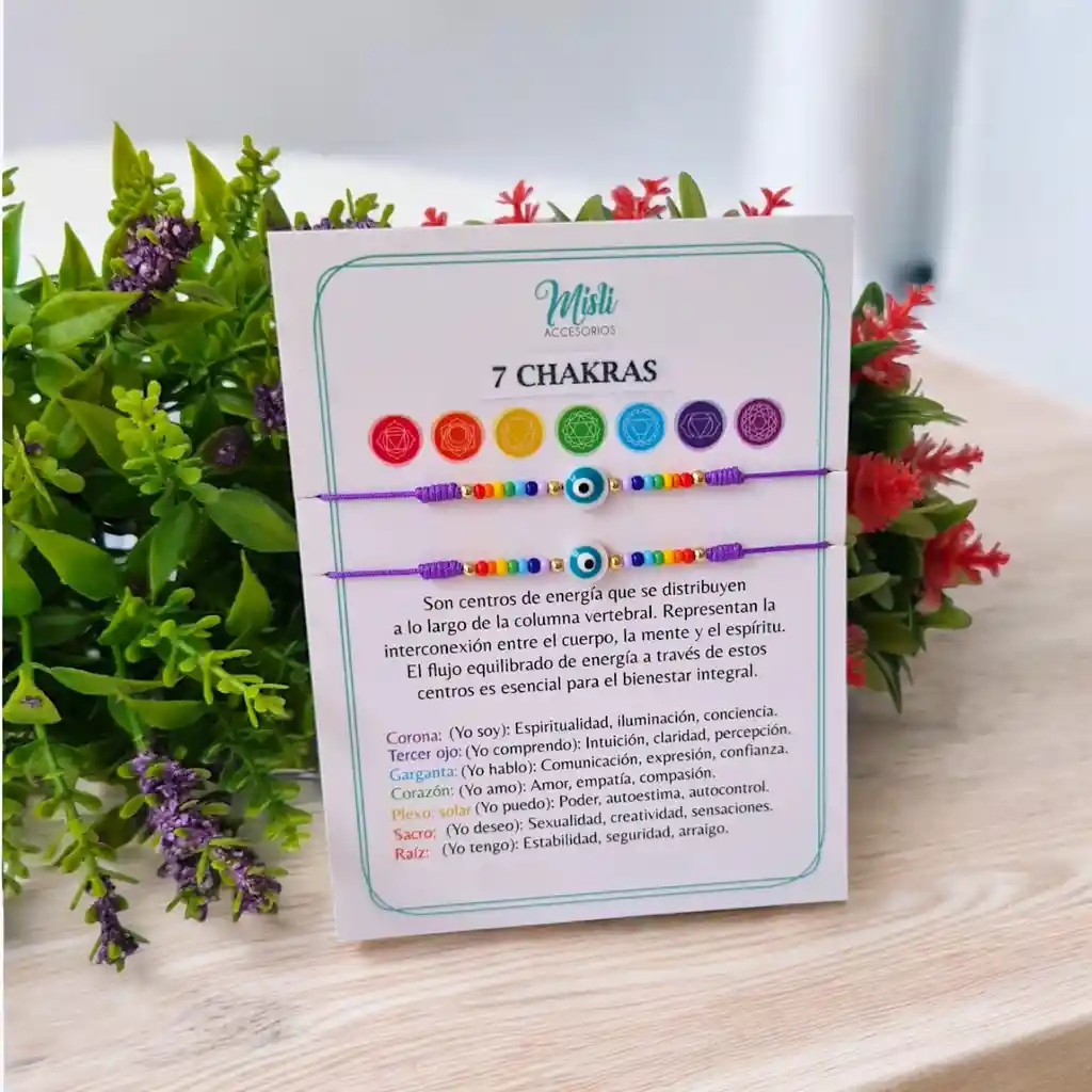 Set Pulseras 7 Chakras Y Ojo Turco Para Compartir - Manillas De Protección