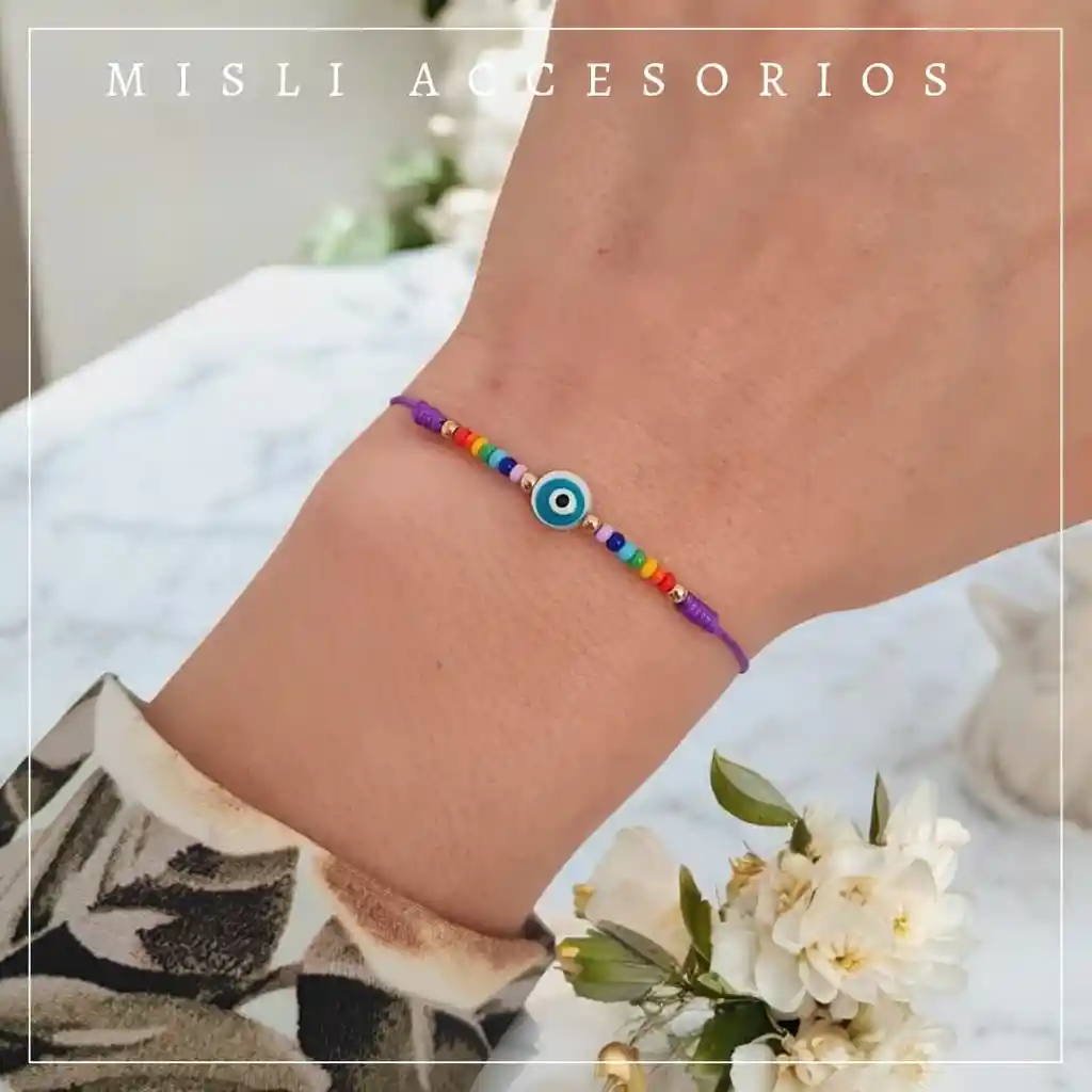 Set Pulseras 7 Chakras Y Ojo Turco Para Compartir - Manillas De Protección