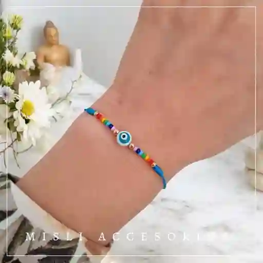 Set Pulseras 7 Chakras Y Ojo Turco Para Compartir - Manillas De Protección