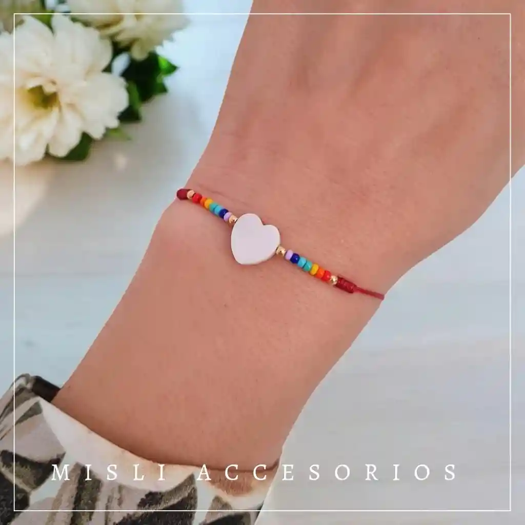 Set Pulseras 7 Chakras Corazón Para Compartir - Manillas De Protección