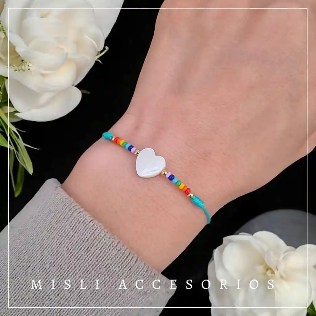 Set Pulseras 7 Chakras Corazón Para Compartir - Manillas De Protección