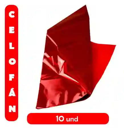 Papel Celofan Rojo X10 Pliego