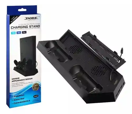 Base Carga Refrigerante Vertical Compatible Ps4 Puertos Usb