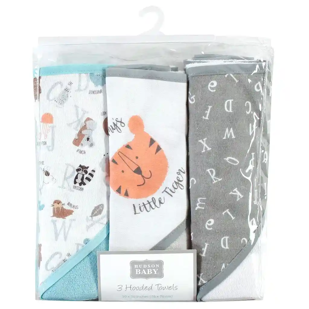 Set De Toallas Alpacas Rosadas Con Capucha X3 Unidades, Hecha En Algodón Y Poliéster Absorbente, Diseños Variados Llamativos Para Tu Bebé - Hudson Baby