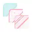 Set De Toallas Alpacas Rosadas Con Capucha X3 Unidades, Hecha En Algodón Y Poliéster Absorbente, Diseños Variados Llamativos Para Tu Bebé - Hudson Baby