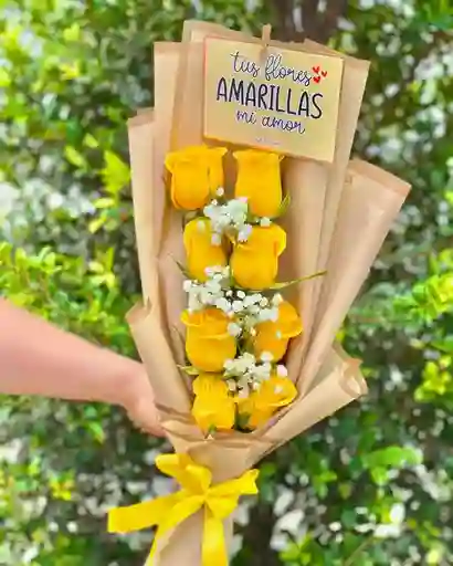 Bouquet En Cascada De Rosas Amarillas