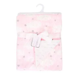 Cobija Ovejera Rosa Estampado Nubecitas Para Bebé, Hecha En Algodón Transpirable E Hipoalergénico, Afelpado, Material Suave Y Cálido
