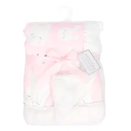 Cobija Ovejera Estampado De Conejito Rosa, Manta Suave, Ligera, Cómoda Y Cálida, Ideal Para Recién Nacidos