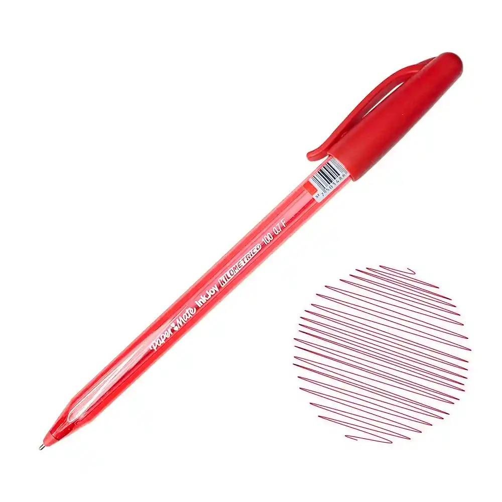 Lapicero Kilometrico 100 Con Tapa Rojo