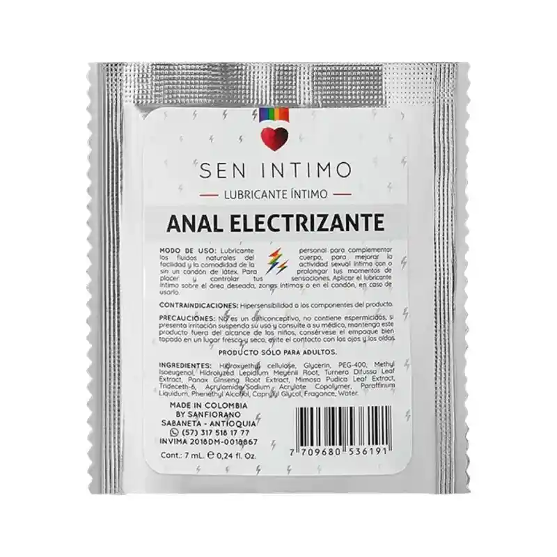 Lubricante Anal Electrizante Sachet Sen 7ml