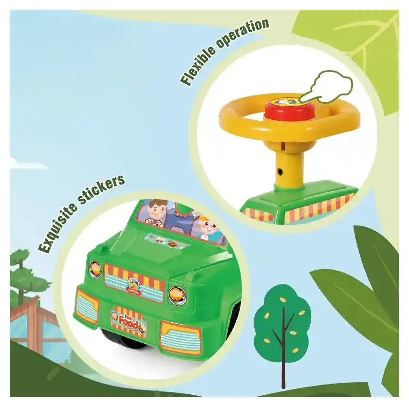 Carros Montable Con Timón Motricidad Rojo Para Niños