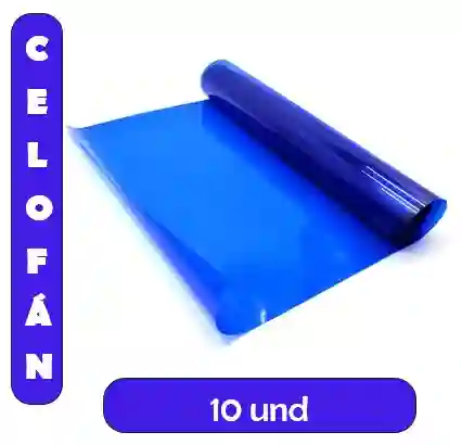 Papel Celofan Azul X 10 Pliego