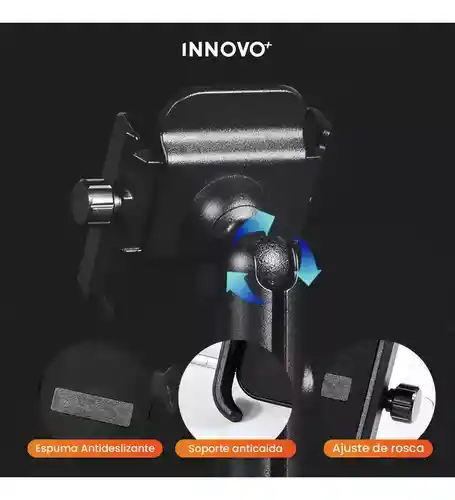 Soporte Celular Para Moto Base Espejo Metalico Alta Calidad Ajustable Innovo