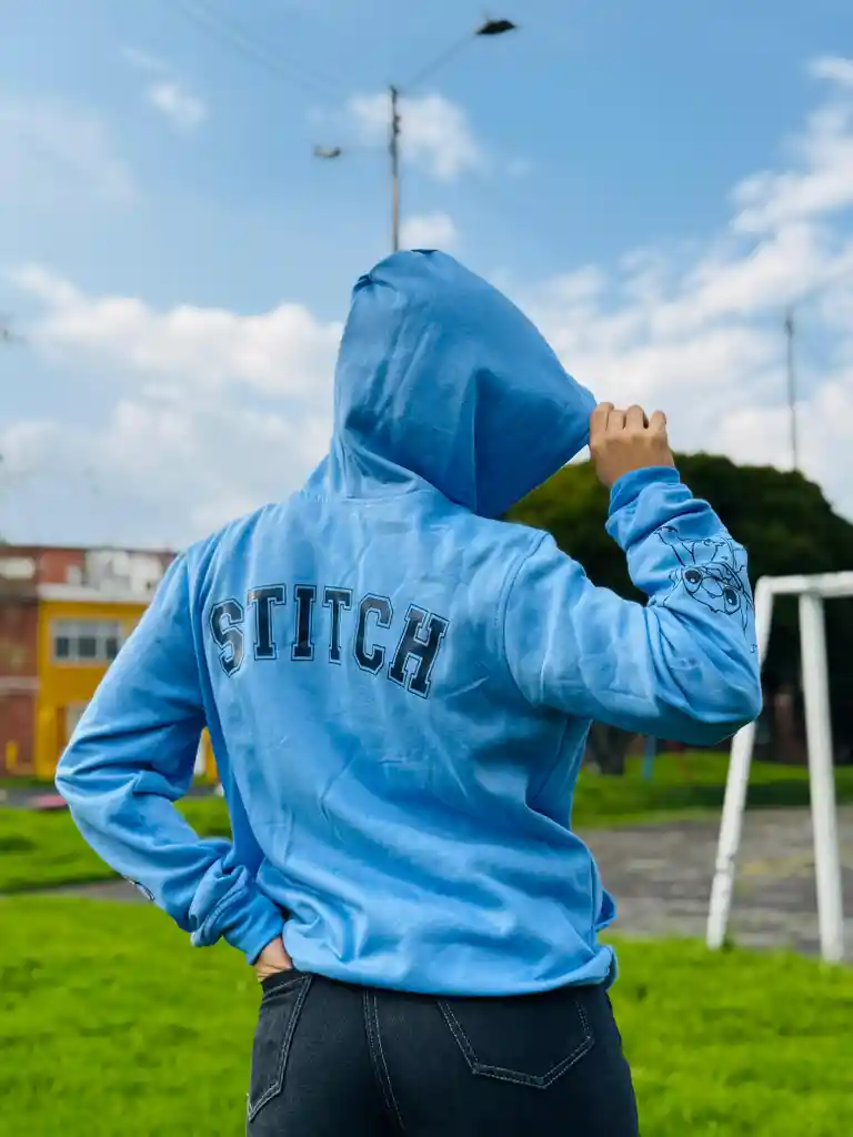 Buzo Unisex Stitch Azul Talla M