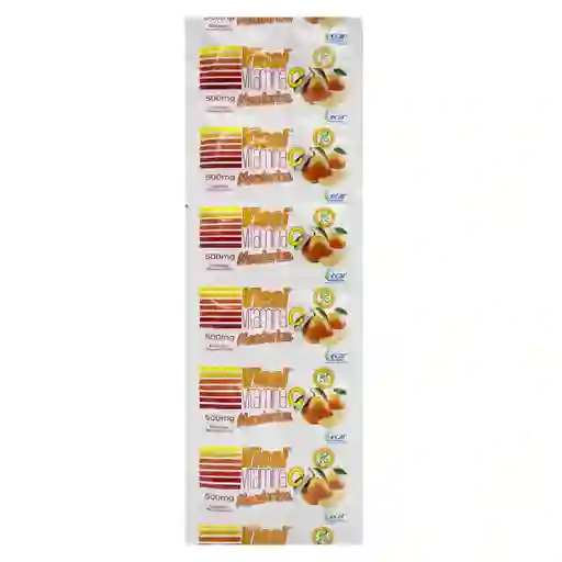 Vitamina C 500 Mg Vical Sabor Mandarina Sobre X 12 Tabletas