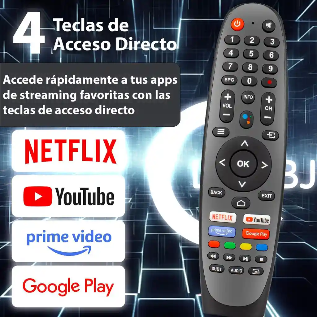 Control Remoto Smart Tv Caixun, Exclusive Sin Comando De Voz, Ad1736 Repuesto, Reemplazo