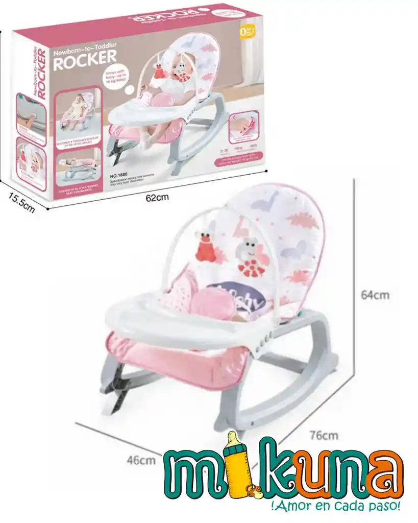 Silla Mecedora Con Vibracion Rosa