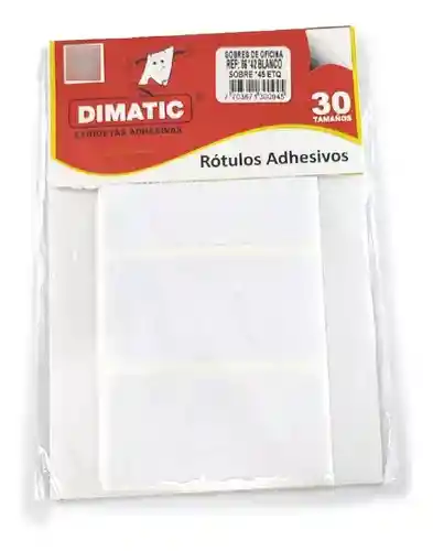 Etiqueta Adhesiva Blanca 7.3 Cm X 2.4 Cm - Sticker X 25 Und
