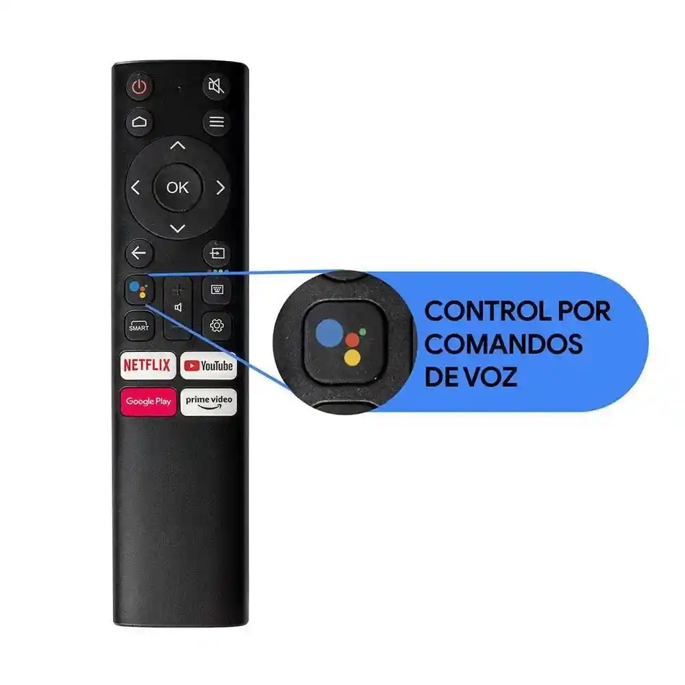 Control Remoto Compatible Con Kalley K Atv Smart Tv 1693 Con Comando De Voz Repuesto, Reemplazo