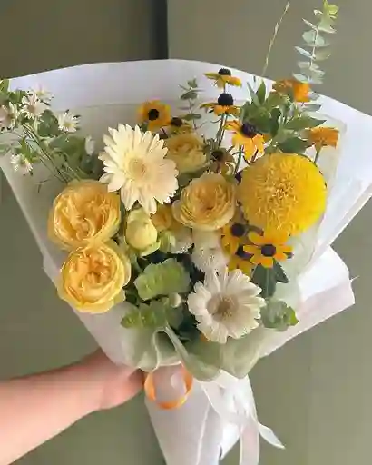 Bouquet Amarillo Con Gérberas