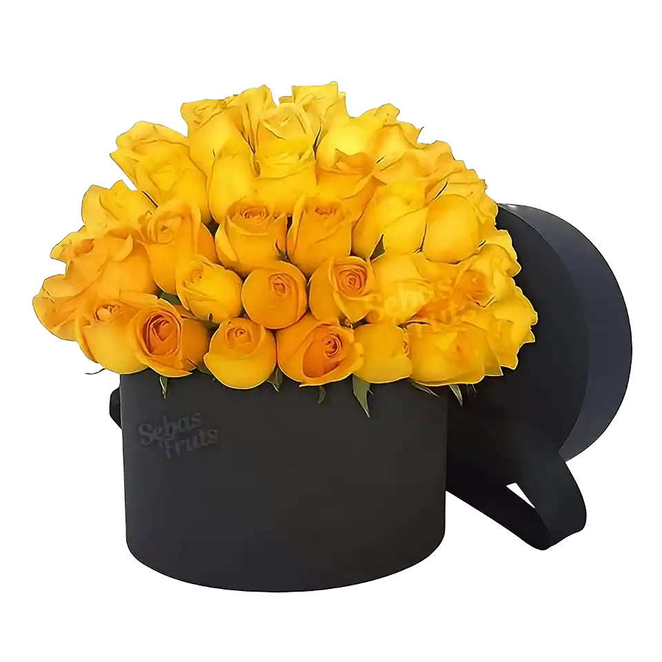 Caja Negra De Rosas Amarillas