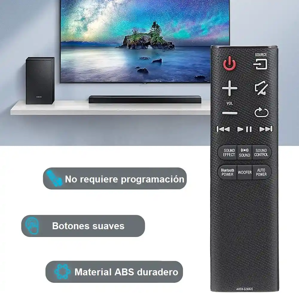 Control Remoto Compatible Con Barra De Sonido Samsung Ah59 02692e Repuesto, Reemplazo