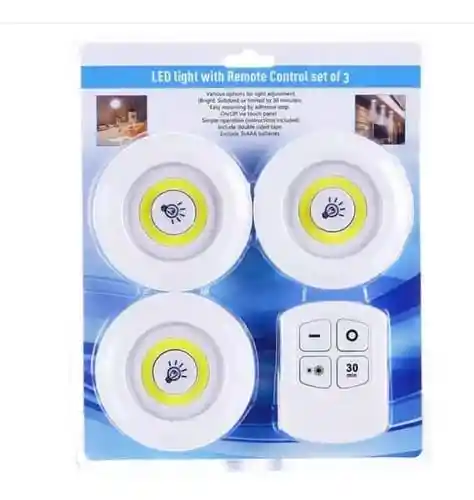 Lámparas Luz Led X3 Portátil Inalambricas Adhesivas + Control