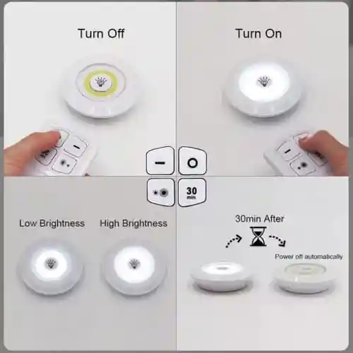Lámparas Luz Led X3 Portátil Inalambricas Adhesivas + Control