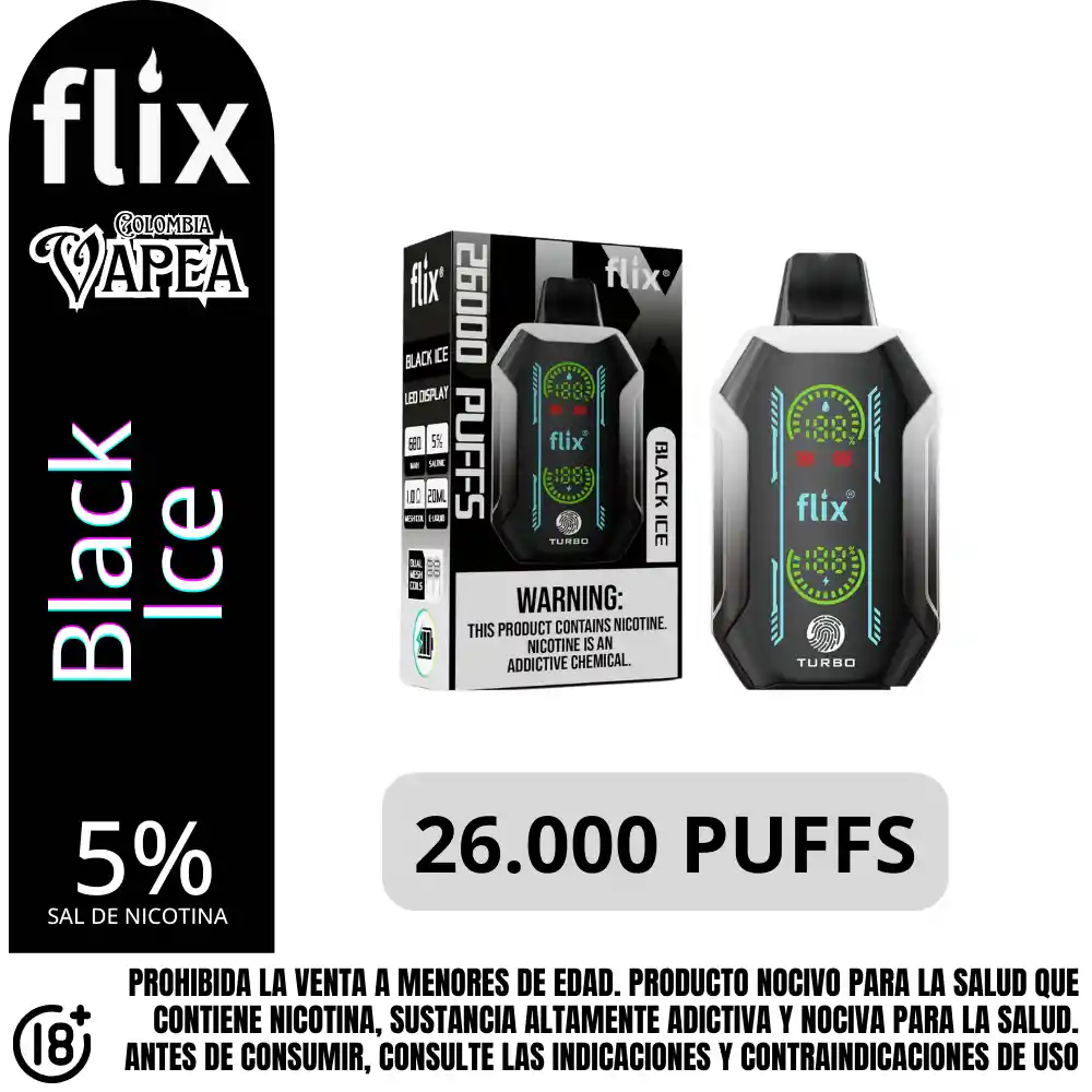 Vape Flix Black Ice 26000 Puffs 5%