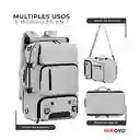 Combo Mochila Viajera + Organizador De Ropa Interior + Bolsa Para Zapatos Gris