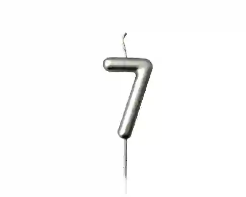 Vela #7 Premium Plateada