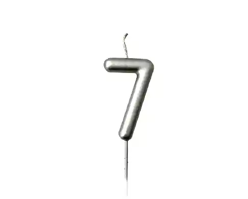 Vela #7 Premium Plateada