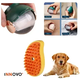 Combo Esfera Rodillo Silicona Quita Pelos + Cepillo Masaje Mascotas Vapor