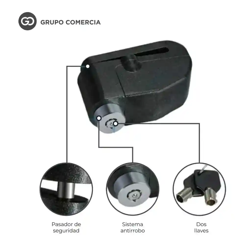 Combo Candado De Disco + Compresor De Aire Portátil Para Neumáticos Inalámbrico
