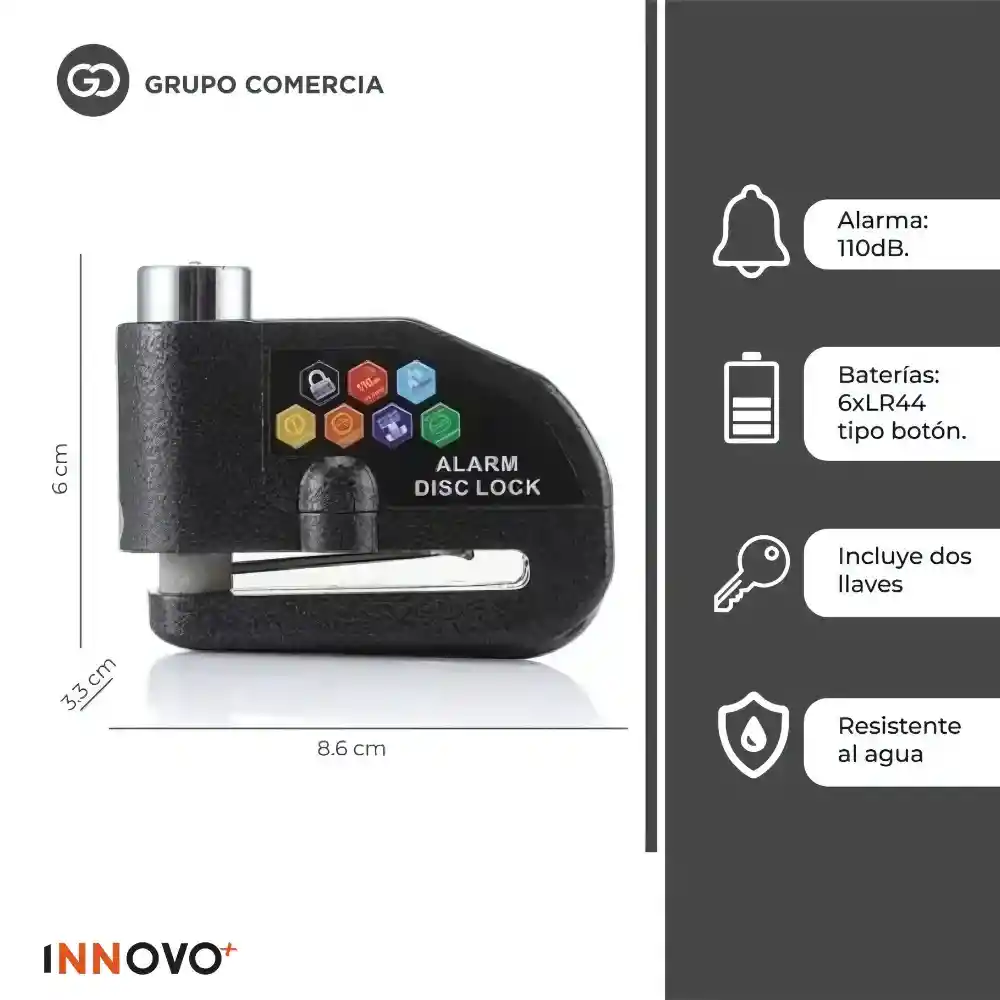 Combo Candado De Disco + Compresor De Aire Portátil Para Neumáticos Inalámbrico