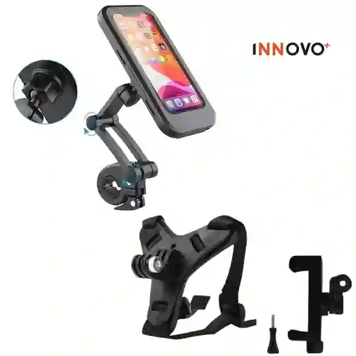 Combo Soporte Holder Para Celular Manubrio Moto + Soporte Cámara Para Casco