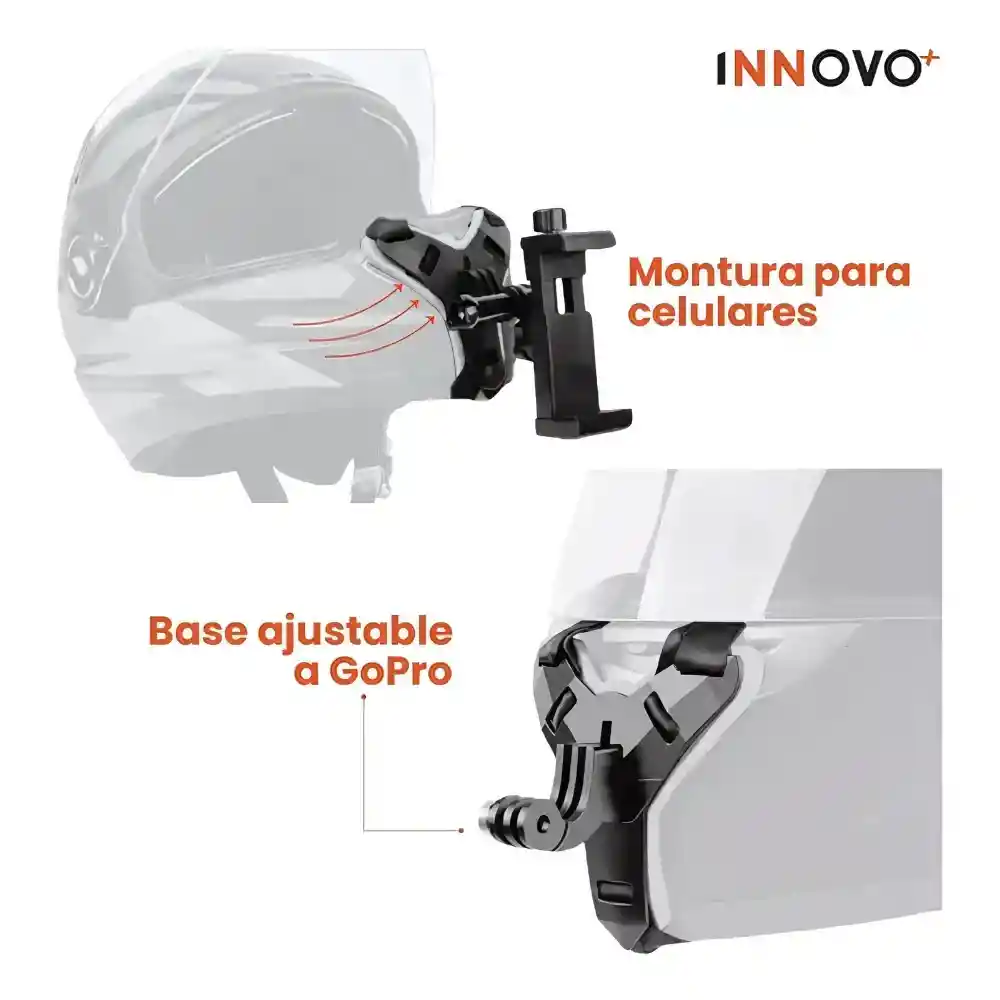 Combo Soporte Holder Para Celular Manubrio Moto + Soporte Cámara Para Casco