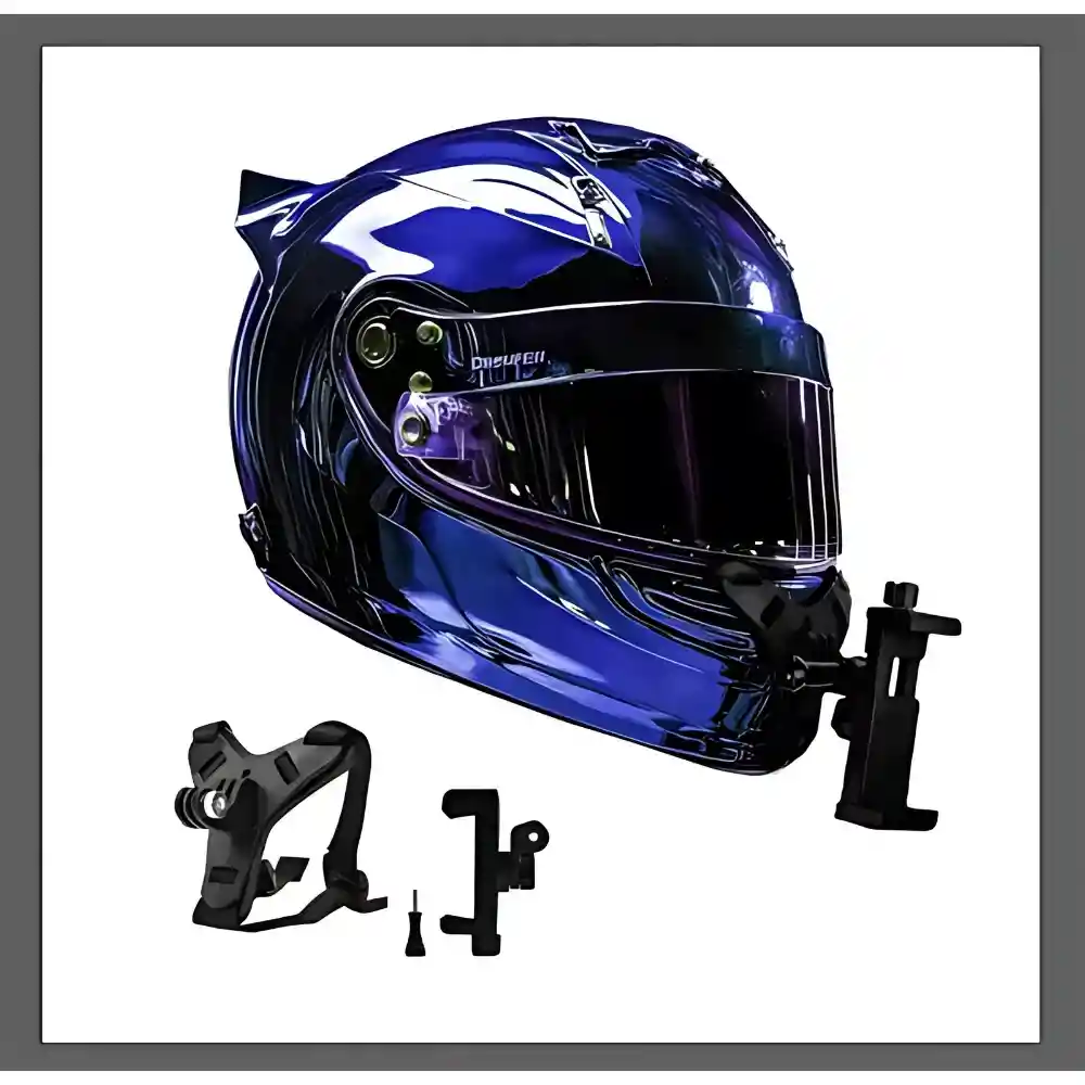 Combo Soporte Holder Para Celular Manubrio Moto + Soporte Cámara Para Casco