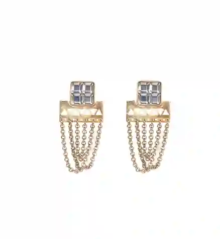 Aretes En Bronce Con Baño En Oro Y Cristal Swarovski A Domicilio