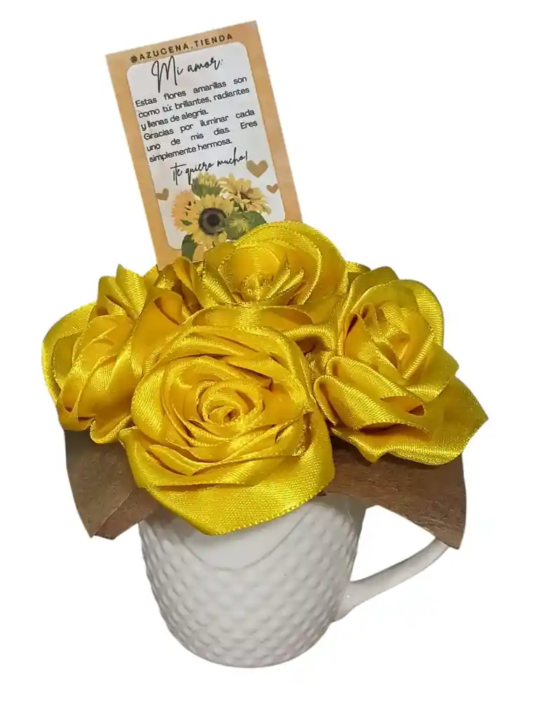 Flores Amarillas ( Mug Con Rosas Eternas)