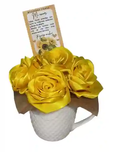 Flores Amarillas ( Mug Con Rosas Eternas)