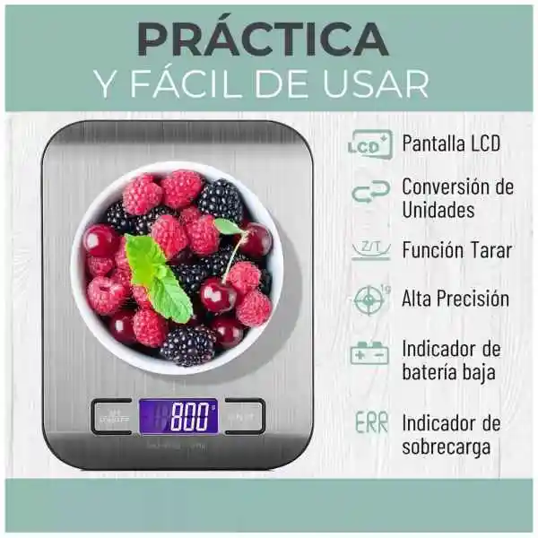 Balanza Gramera Bascula Digital Pesa Cocina Acero Inoxidable