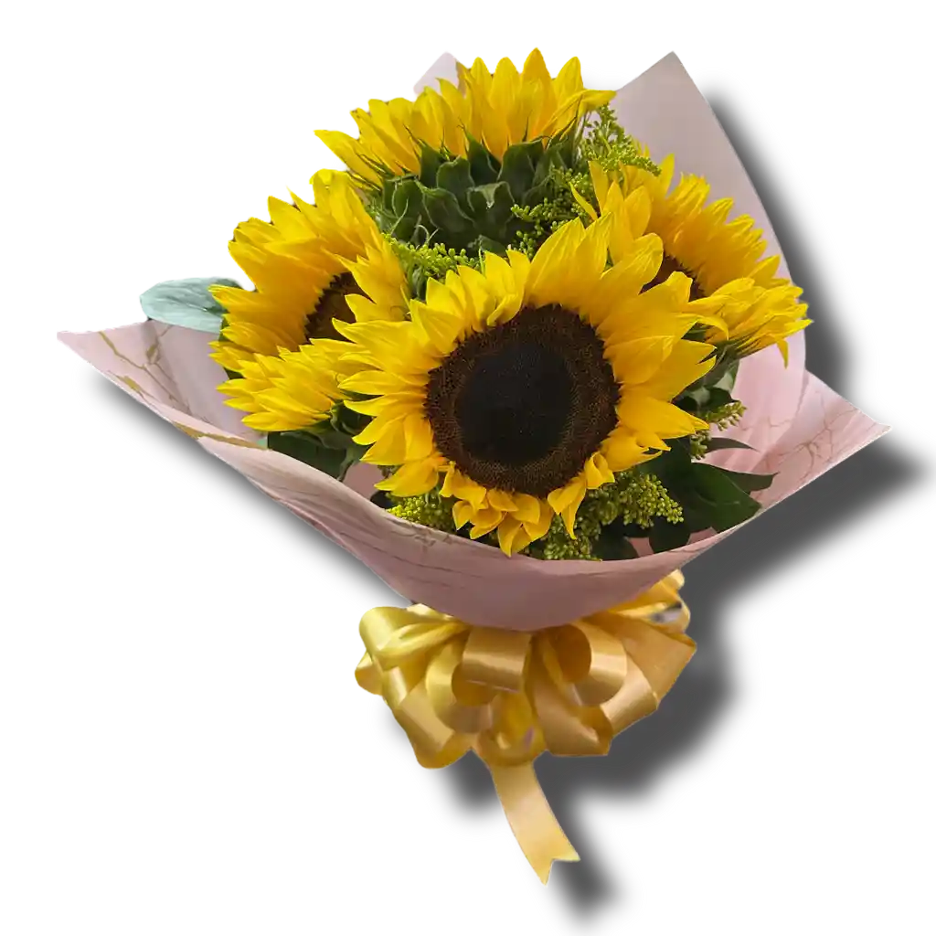 Girasoles X 4 Flores Amarillas