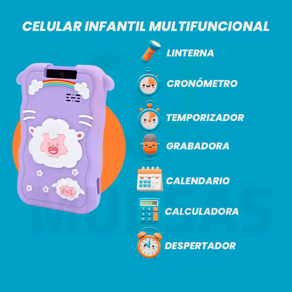 Celular Infantil Musical, Cámara, Juegos, Pantalla Táctil