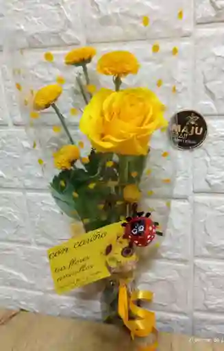 Rosa Amarilla Especial Con Chocolate