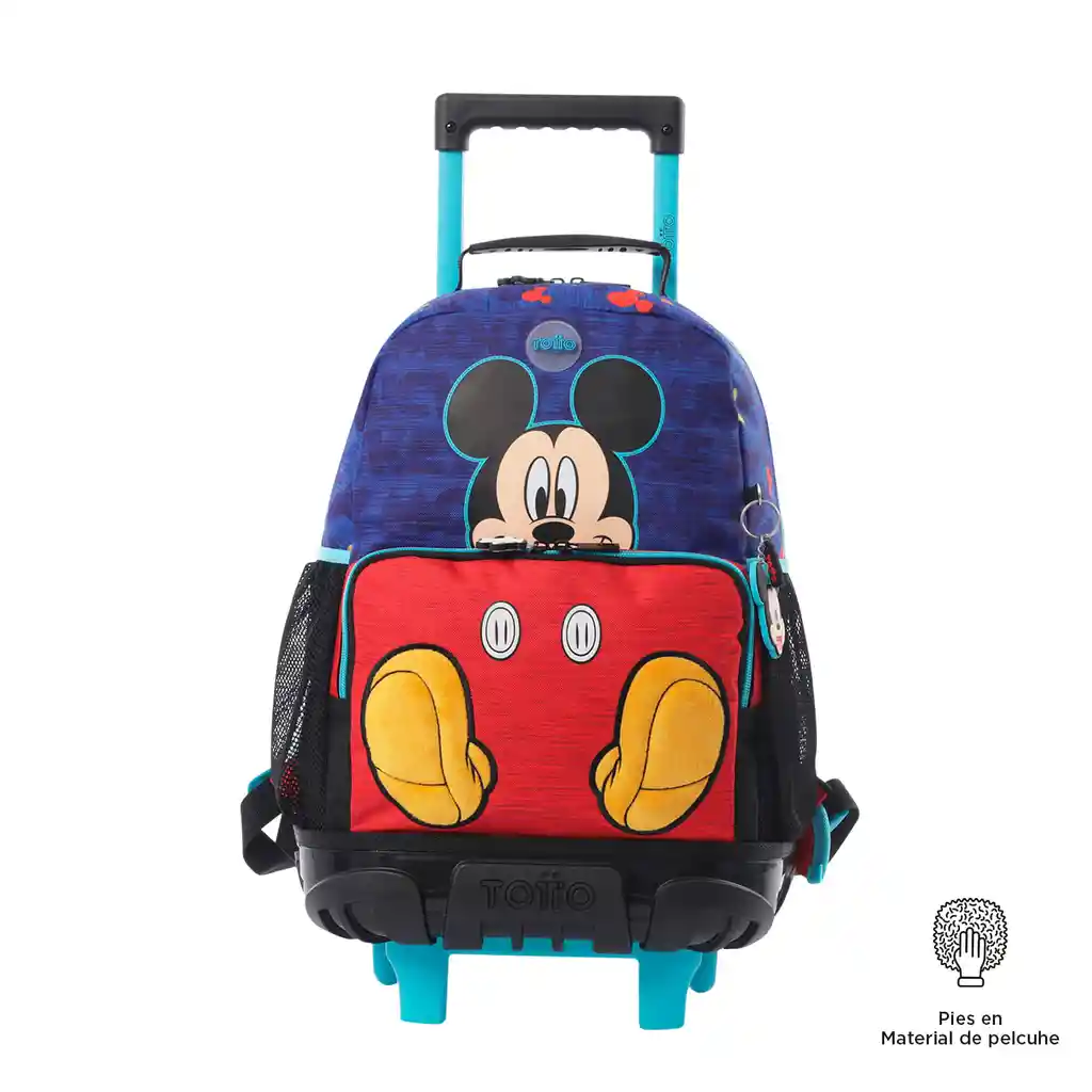 Morral Con Ruedas Niño Mickey Mediano Azul